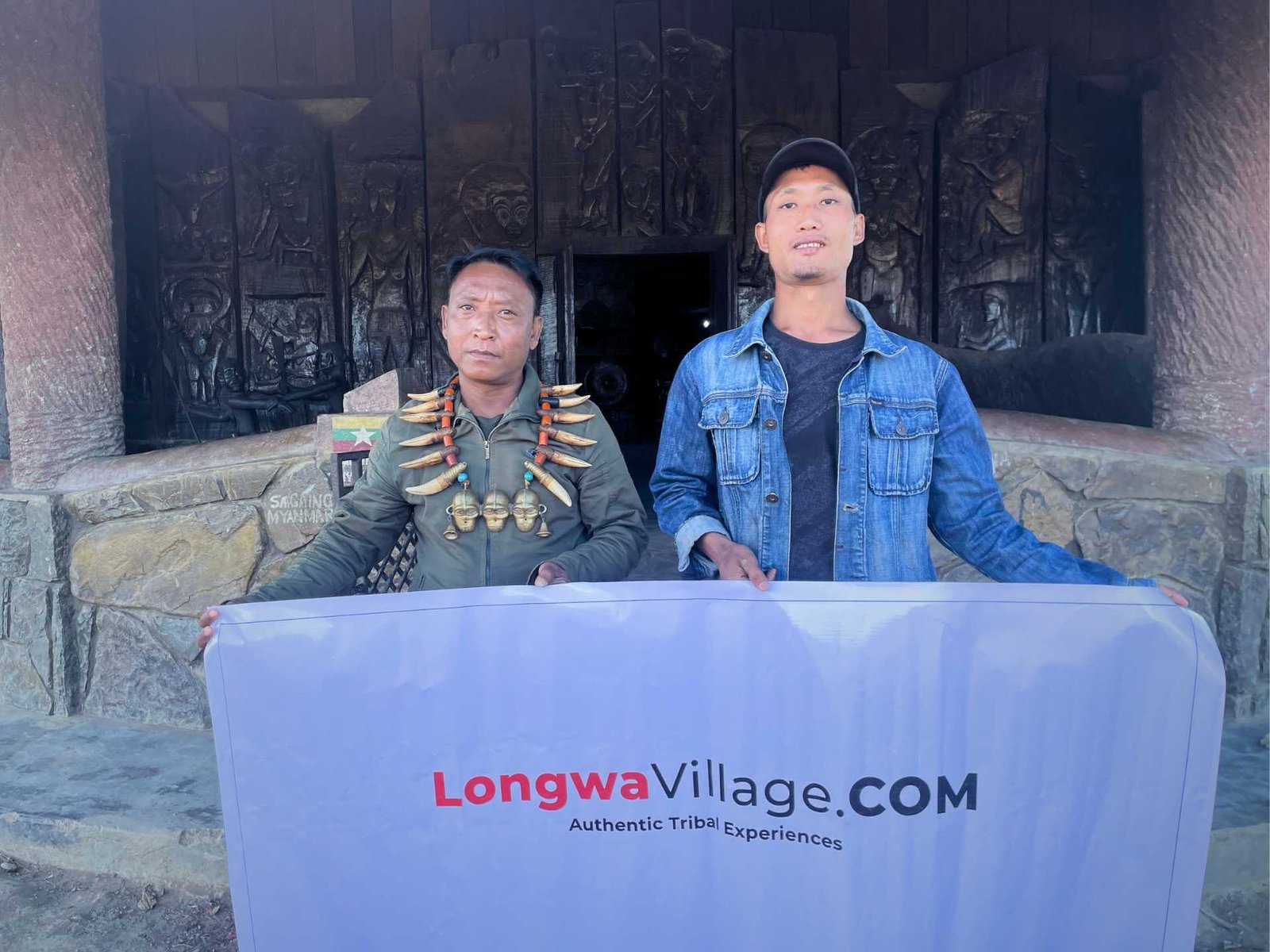 The King of Longwa and our guide, Nokau, welcome you all to Longwa Village.